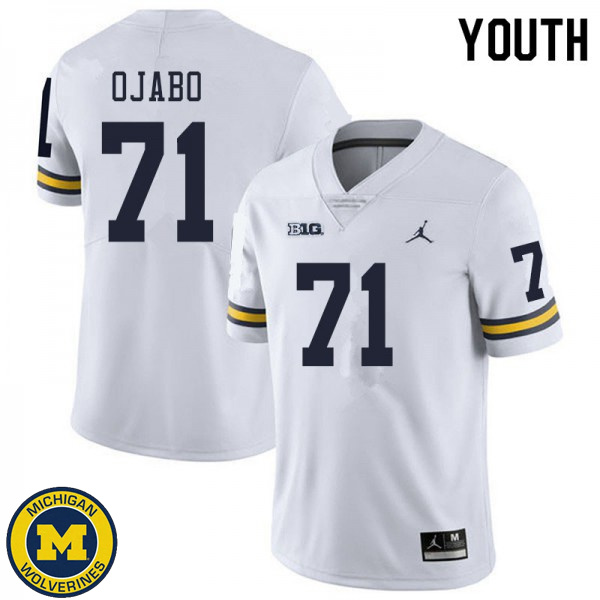 Youth Michigan Wolverines #71 David Ojabo White Official Game Jersey